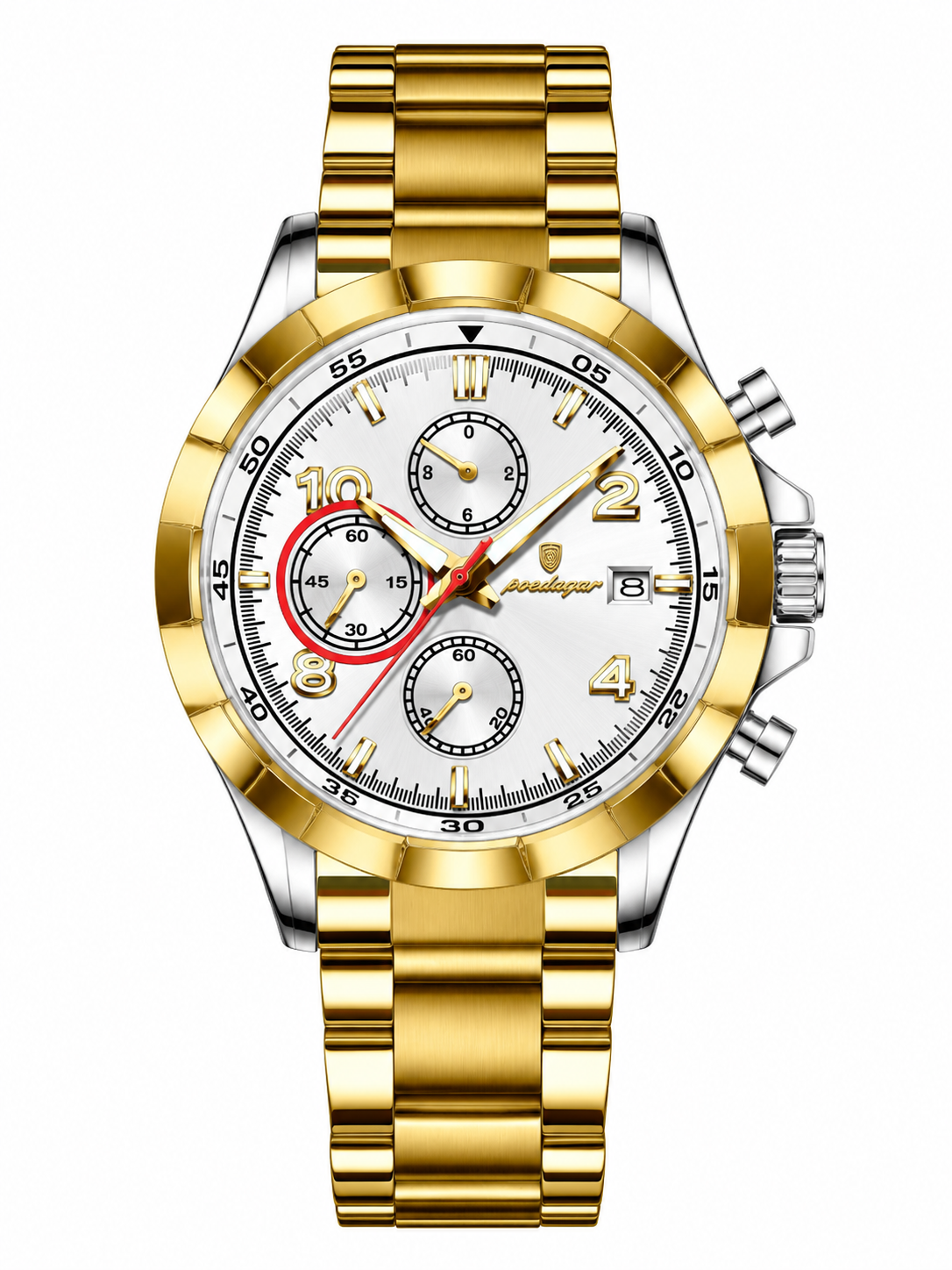 Men’s Gold-Tone & Silver Chronograph-Style Watch