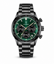 Men’s Classic Black & Emerald Green Chronograph Watch