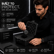 1-Slot Black Rugged Watch Storage Case