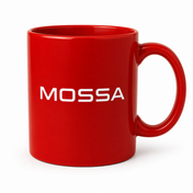 MOSSA Red Ceramic Coffee Mug with White Logo