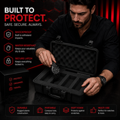 4-Slot Rugged Protective Watch Travel Case – Black