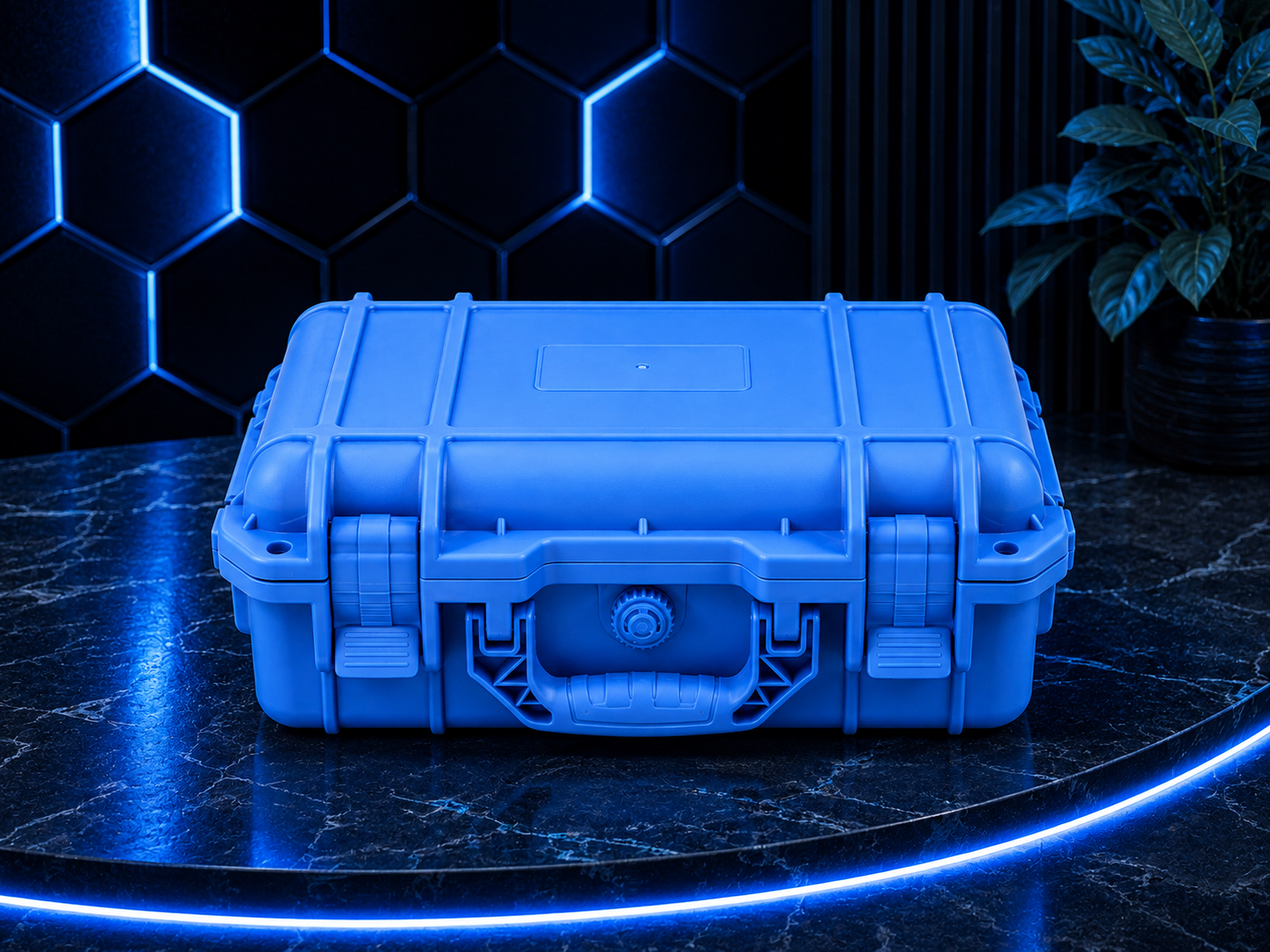8-Slot Blue Rugged Protective Watch Storage Case