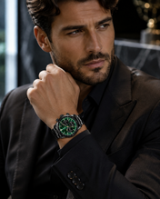 Men’s Classic Black & Emerald Green Chronograph Watch