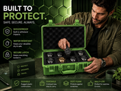 8-Slot Light Green Rugged Protective Watch Storage Case