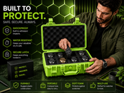 8-Slot Lime Green Rugged Protective Watch Storage Case