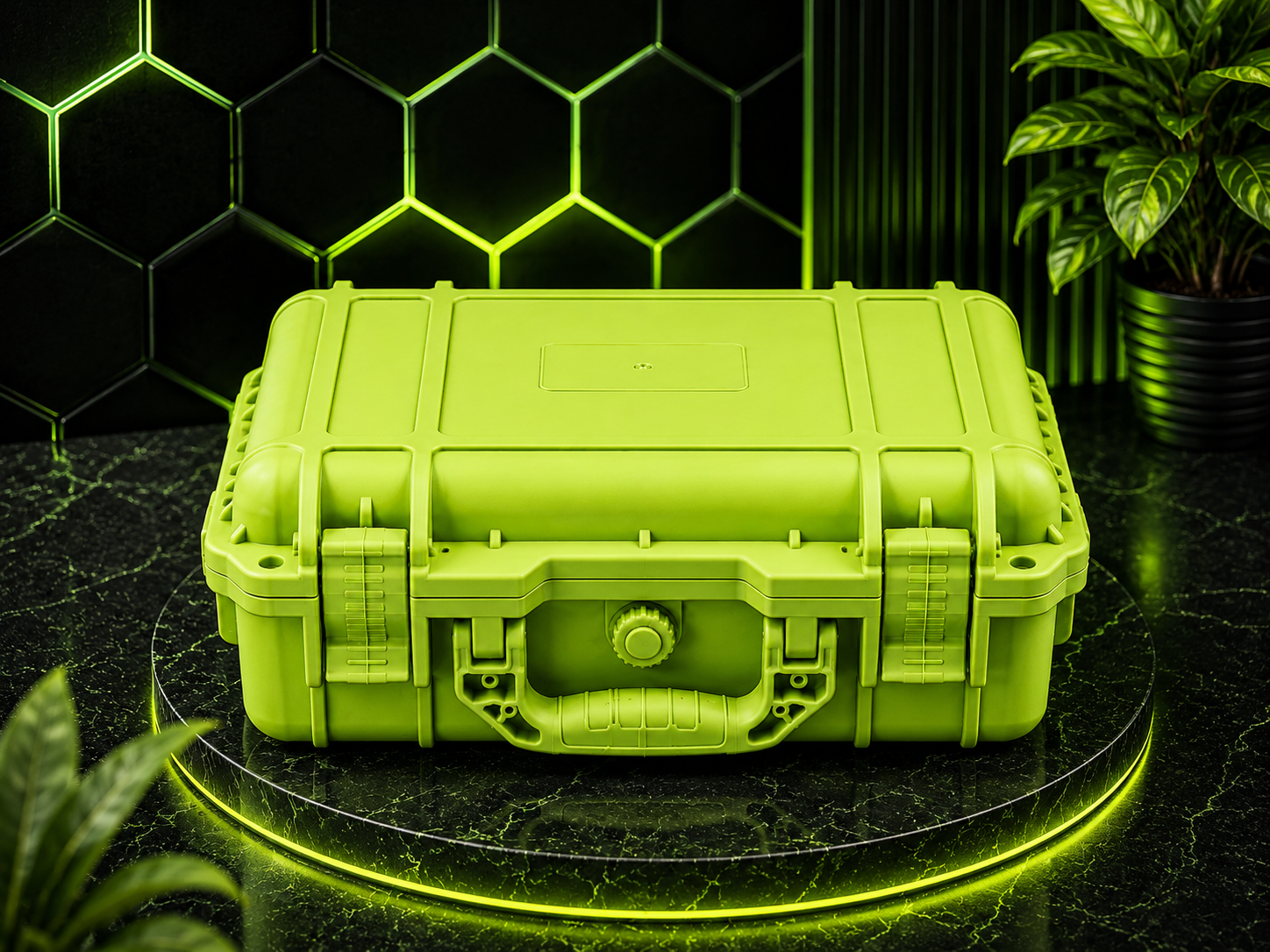 8-Slot Lime Green Rugged Protective Watch Storage Case