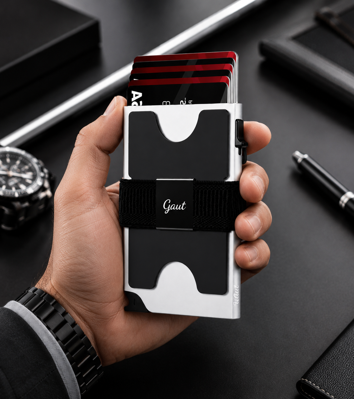 Men’s Slim Metal RFID Card Holder Wallet