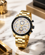 Men’s Classic Gold-Tone & White Dial Watch