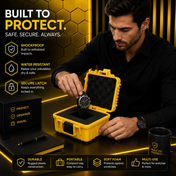1-Slot Yellow Rugged Watch Storage Case