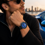 Men’s Dual-Tone Hybrid Chronograph – Wood & Stainless Alloy