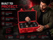 8-Slot Red Rugged Protective Watch Storage Case