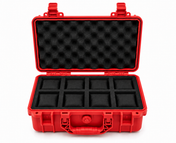 8-Slot Red Rugged Protective Watch Storage Case