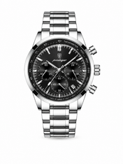 Men’s Classic Silver-Tone & Black Chronograph Watch
