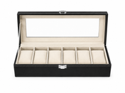 6-Slot Luxury PU Leather Watch Display Box