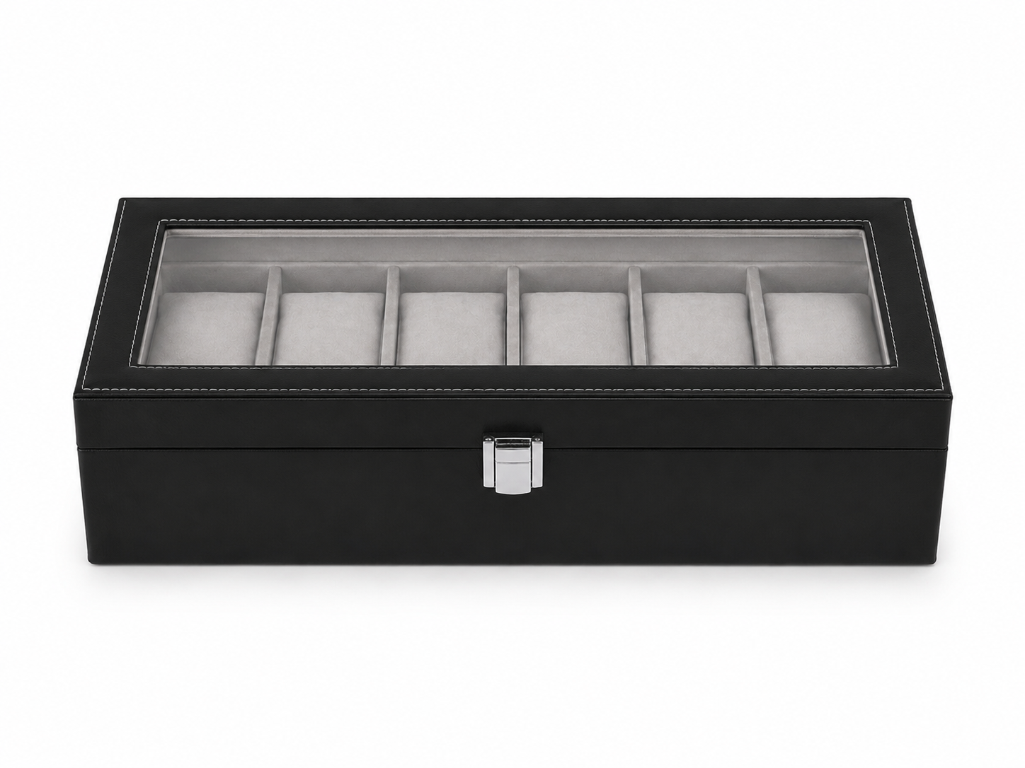 6-Slot Luxury PU Leather Watch Display Box
