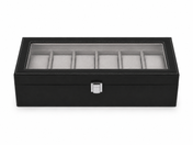 6-Slot Luxury PU Leather Watch Display Box