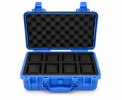 8-Slot Blue Rugged Protective Watch Storage Case