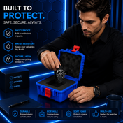 1-Slot Blue Rugged Watch Storage Case