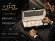 6-Slot Luxury PU Leather Watch Display Box