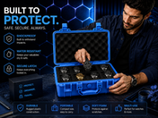 8-Slot Blue Rugged Protective Watch Storage Case