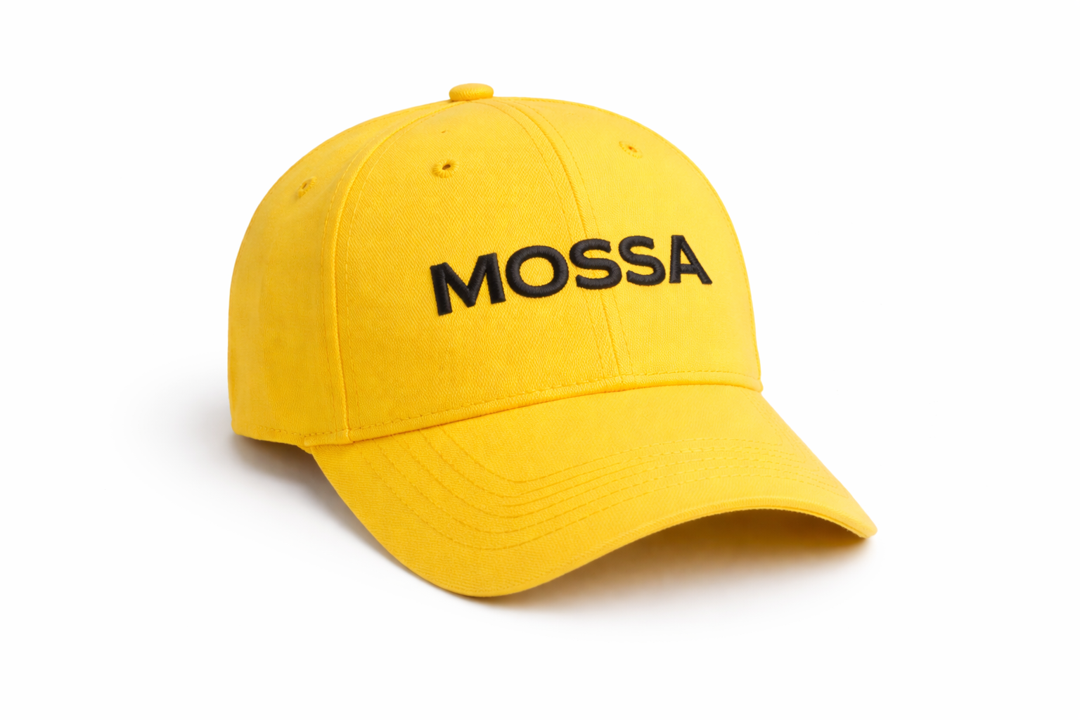 Mossa Signature Embroidered Baseball Cap – Unisex Yellow Cotton Dad Hat