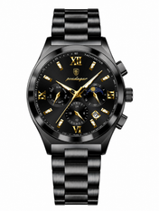 Men’s Black Classic Dress Watch with black dial