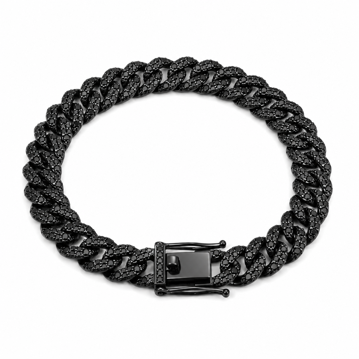 Men’s Black Iced Cuban Link Bracelet