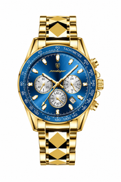 Men’s Gold-Tone Watch with Blue Dial
