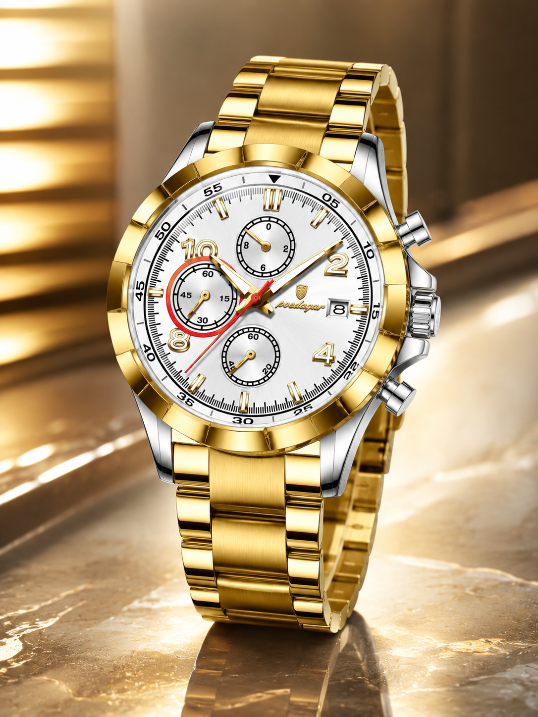 Men’s Gold-Tone & Silver Chronograph-Style Watch