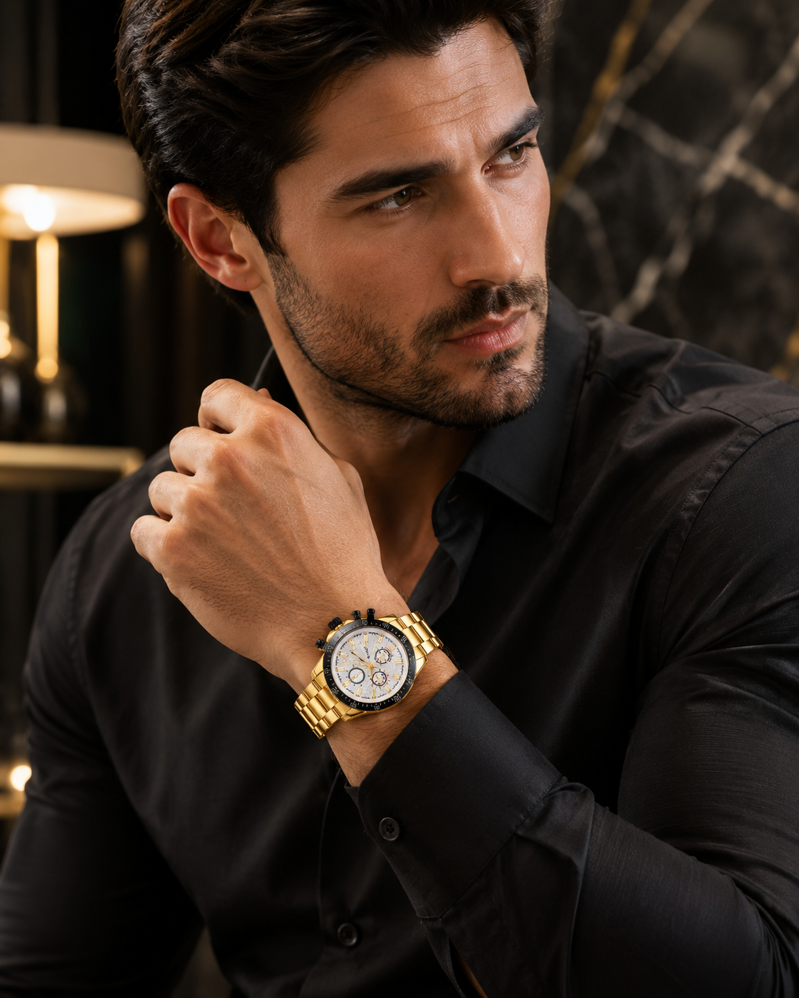 Men’s Classic Gold-Tone & White Dial Watch