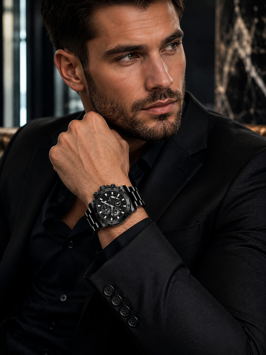 Men’s Bold Black-ON-Black Watch