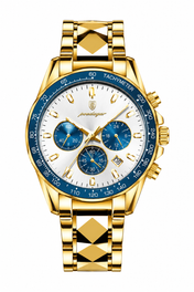 Men’s Gold-Tone Watch with White Dial