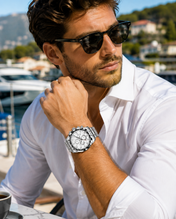 Men’s Silver-Tone Sport Chronograph-Style Watch