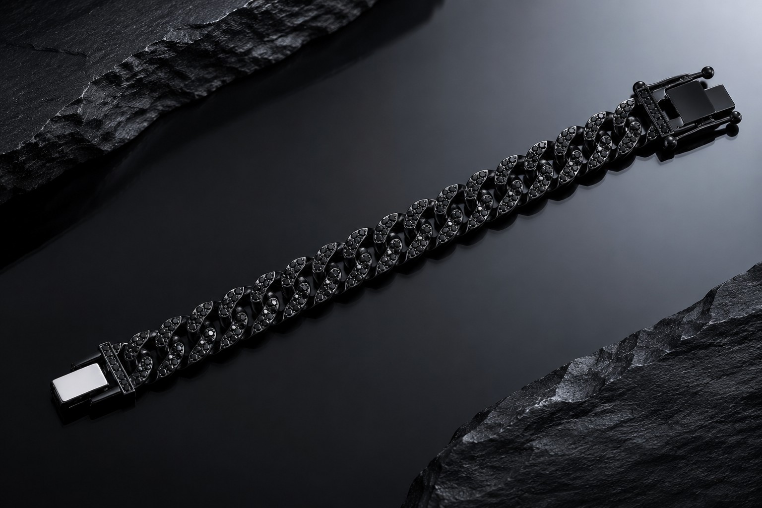 Men’s Black Iced Cuban Link Bracelet