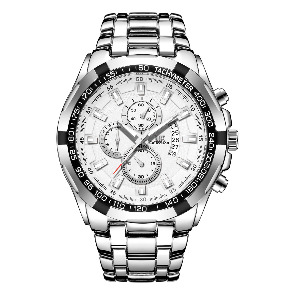 Men’s Silver-Tone Sport Chronograph-Style Watch