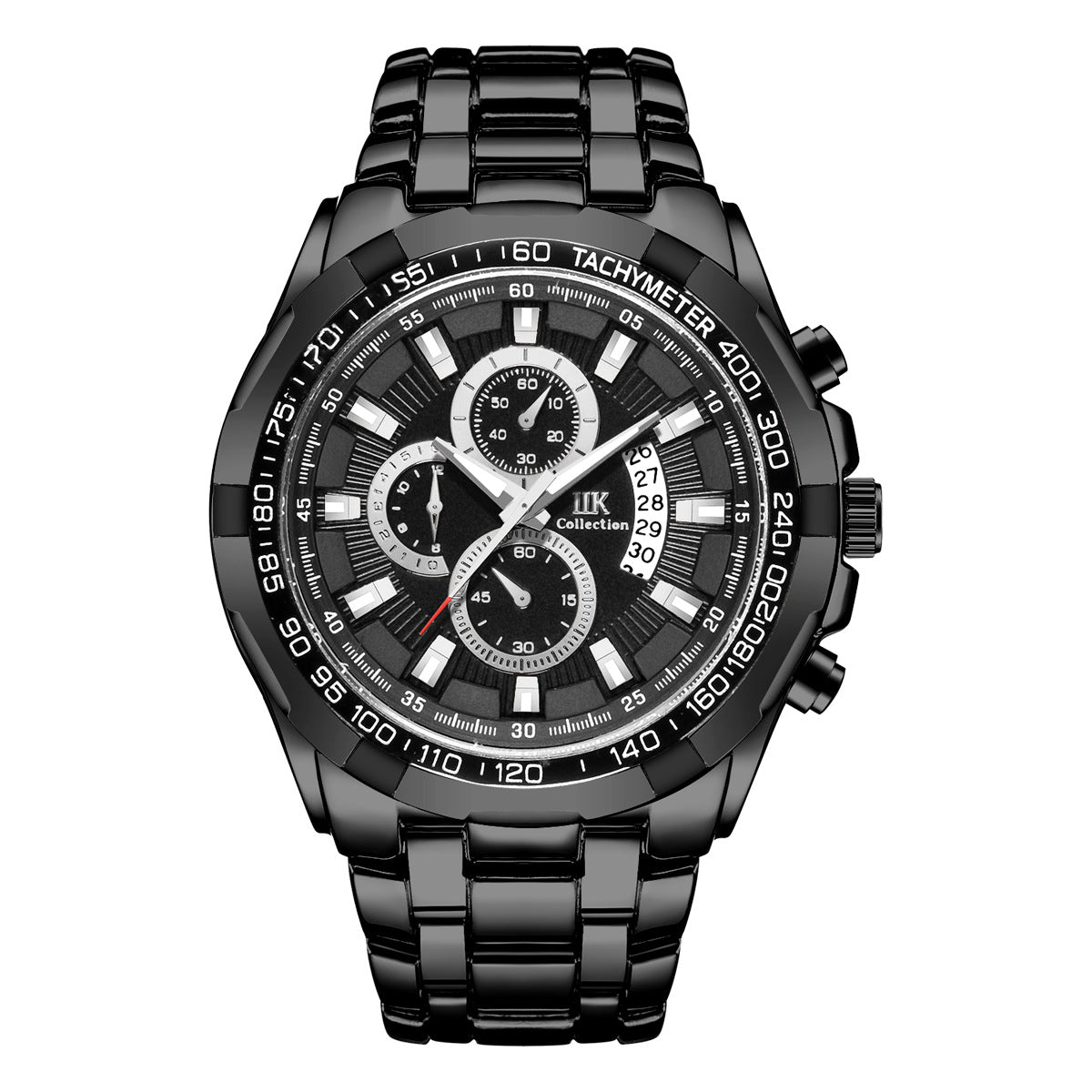 Men’s Black Sport Chronograph-Style Watch