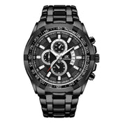 Men’s Black Sport Chronograph-Style Watch