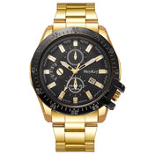 Men’s Gold-Tone & Black Sport Chronograph-Style Watch
